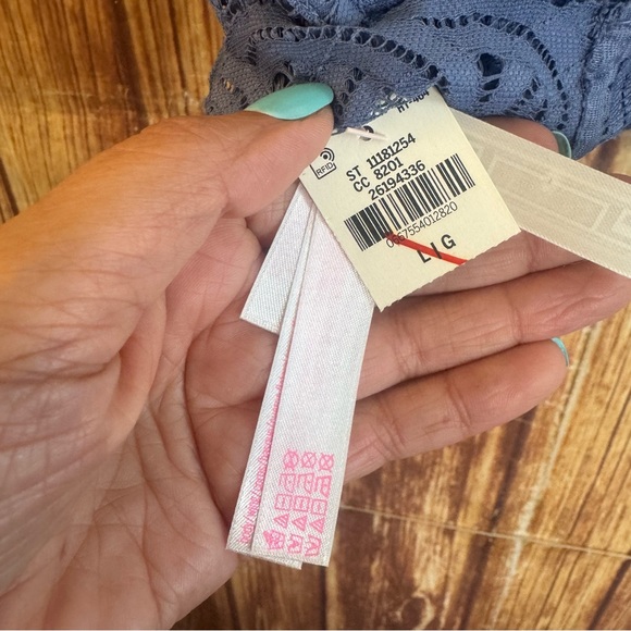 PINK Victoria’s Secret Women Dusty Blue Push Up Pullover Lace Bralette Sz Large - Picture 9 of 9